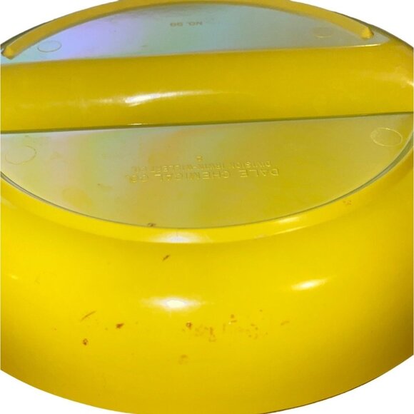 Yellow Divided Plastic Serving Dish By Dale Chemical Co. Round Plate With Center - Picture 10 of 11